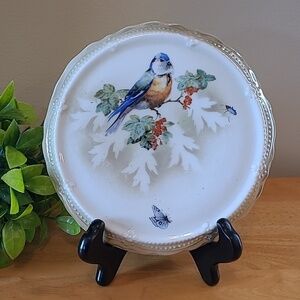 LEUCHTENBURG Vintage Bird/Butterfly Porcelain Trivet, Made In Germany
